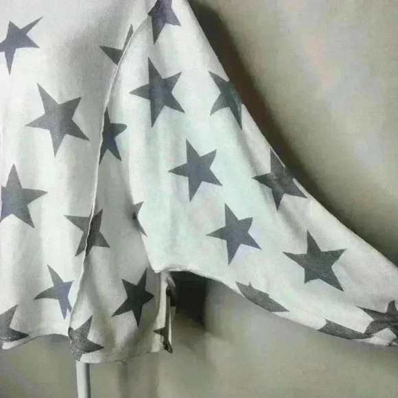 Altar'd State women's oversized white and gray star blouse dolman sleeve medium - Picture 3 of 6